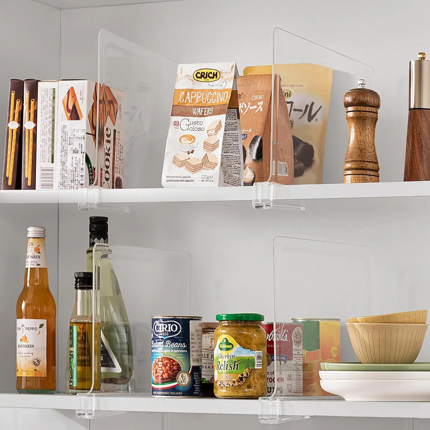 HBlife 12 Inches Tall [Extra Tall Version] Clear Shelf Dividers, 10 Pack Purse Organizer for Closet Perfect for Sweater, Shirts, Handbags, Acrylic Adjustable Bookshelf for Organization