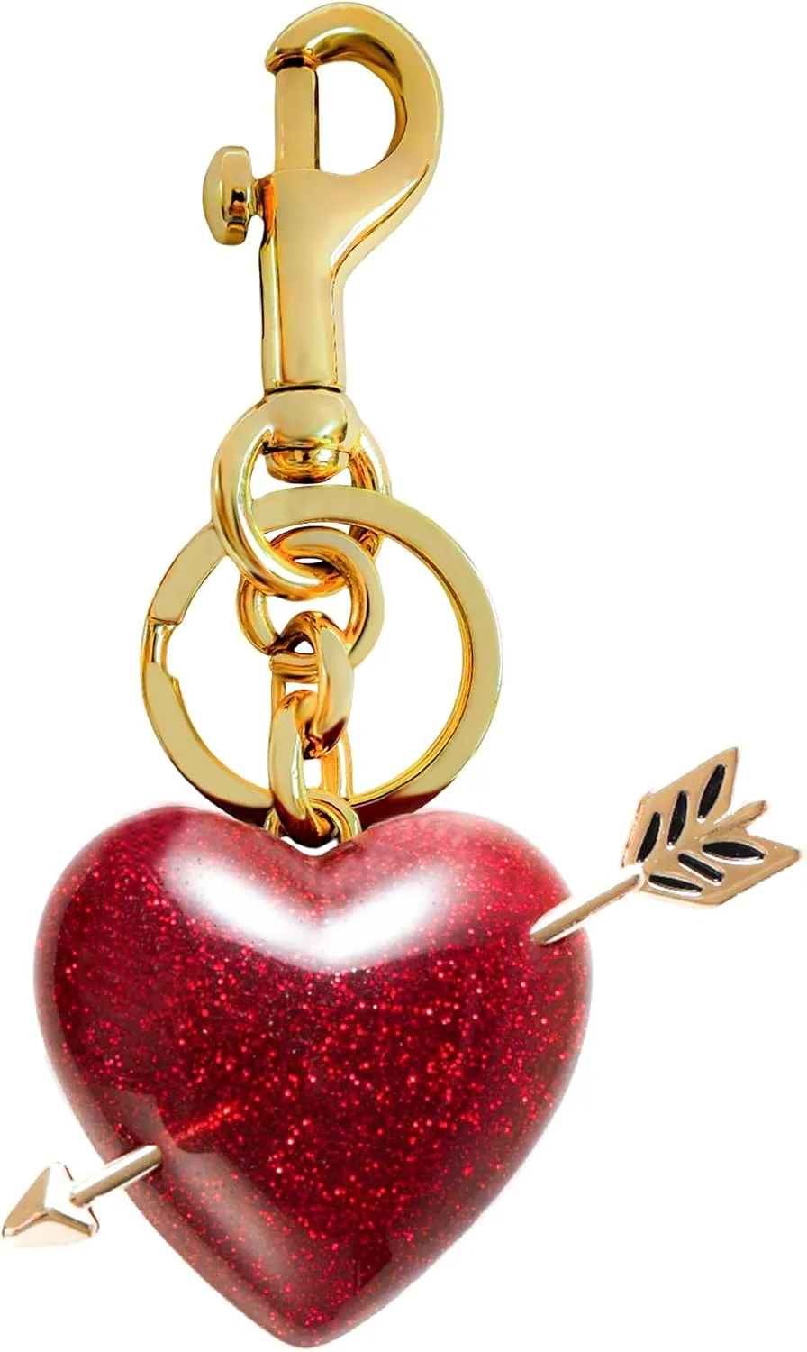 Heart with Arrow Bag Charm, Resin Heart Keychain Bag Accessories for Women