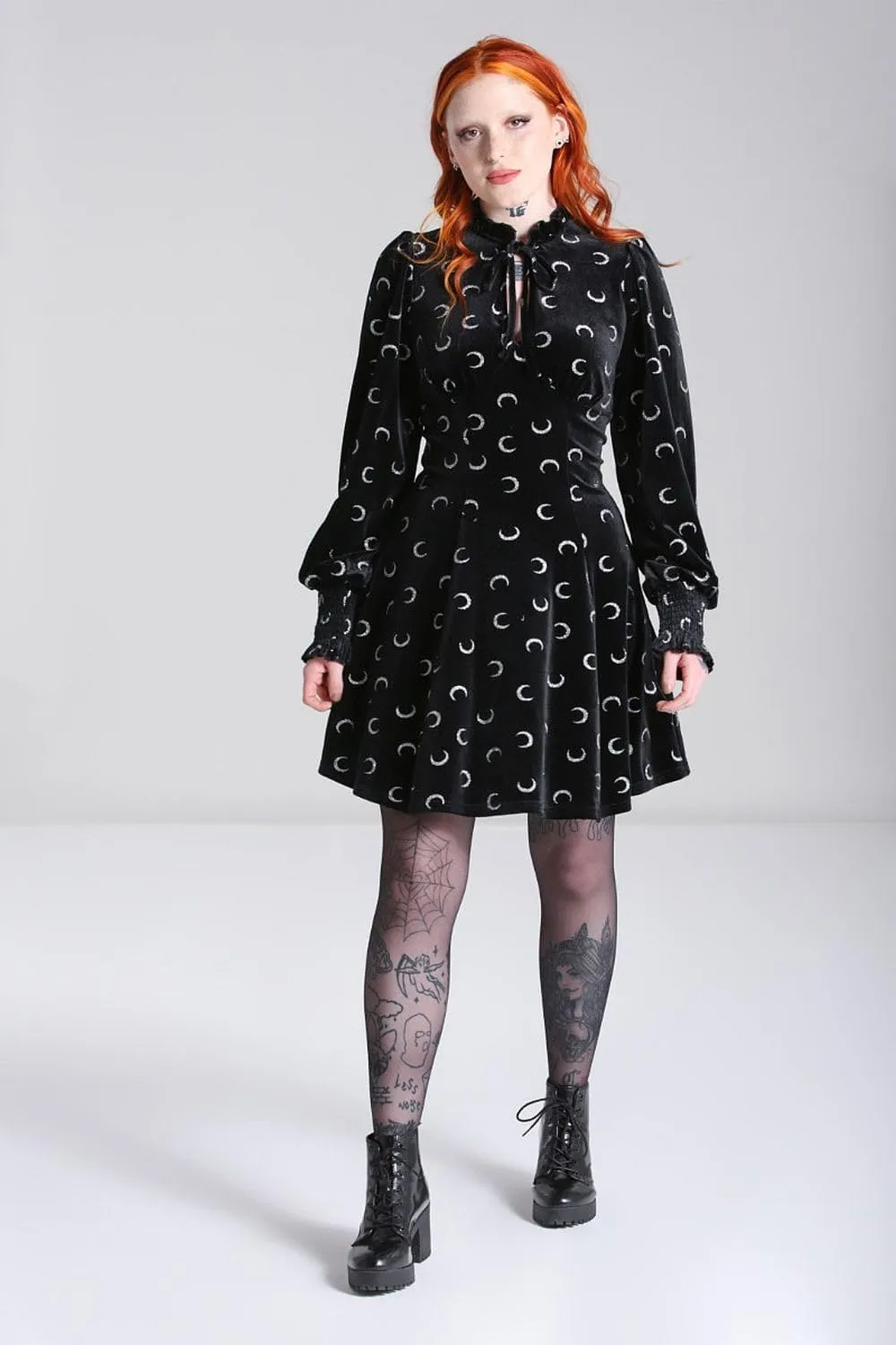Hell Bunny Misty Moon Velvet Dress