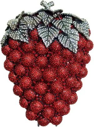 Hollow Carved Grape Rhinestone Evening Clutch Women Luxury Crystal Handbags Purses for Party and Wedding