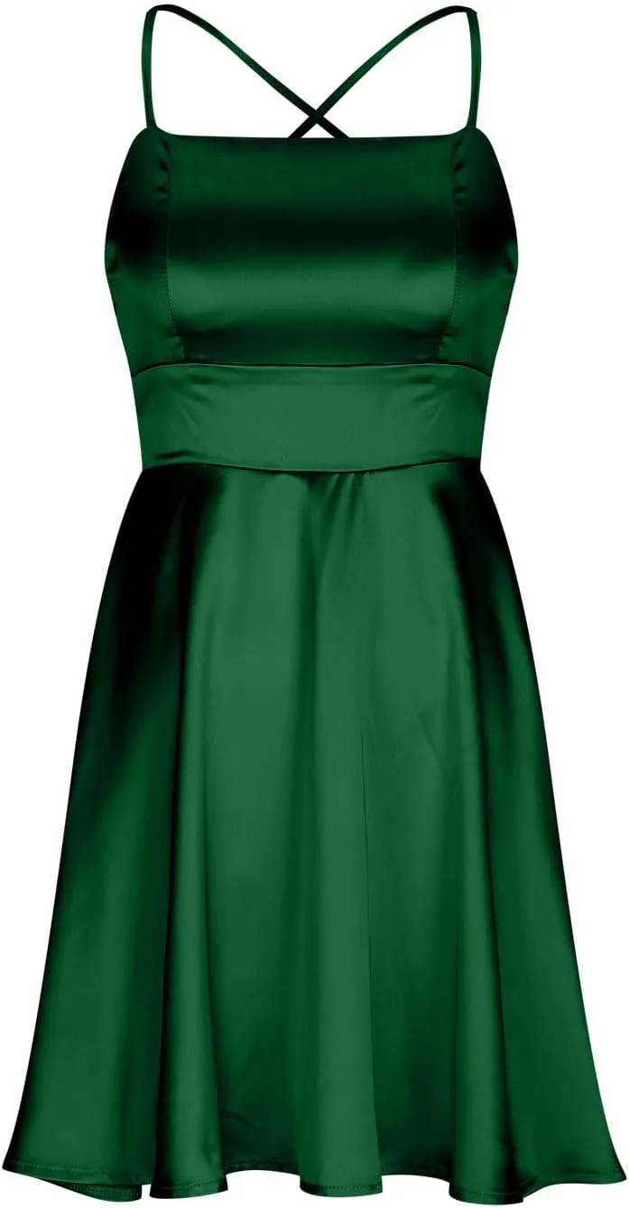 Homecoming Dresses 2024 Square Neck Spaghetti Strap Satin Cocktail Dress Summer A Line Short Corset Dress Mini Dress