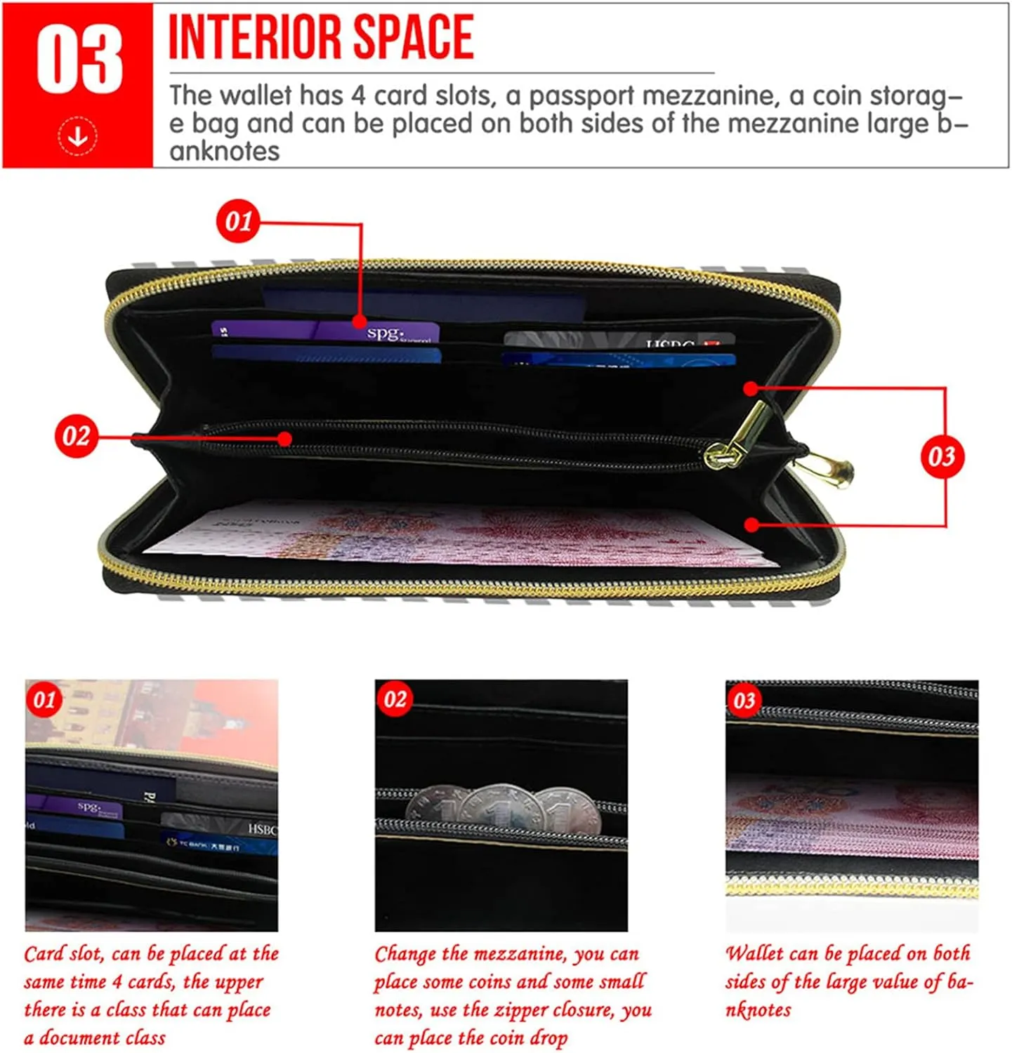 Howilath Cat Space Planet Printed Women Long Pu Leather Wallet with Multiple Slots Fashion Casual Travel Clutch Purses