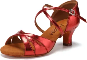 HROYL Women Latin Dance Shoes Professional Practice Performance Ballroom Salsa Dancing Shoes