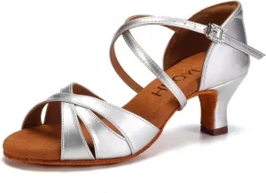 HROYL Women Latin Dance Shoes Professional Practice Performance Ballroom Salsa Dancing Shoes