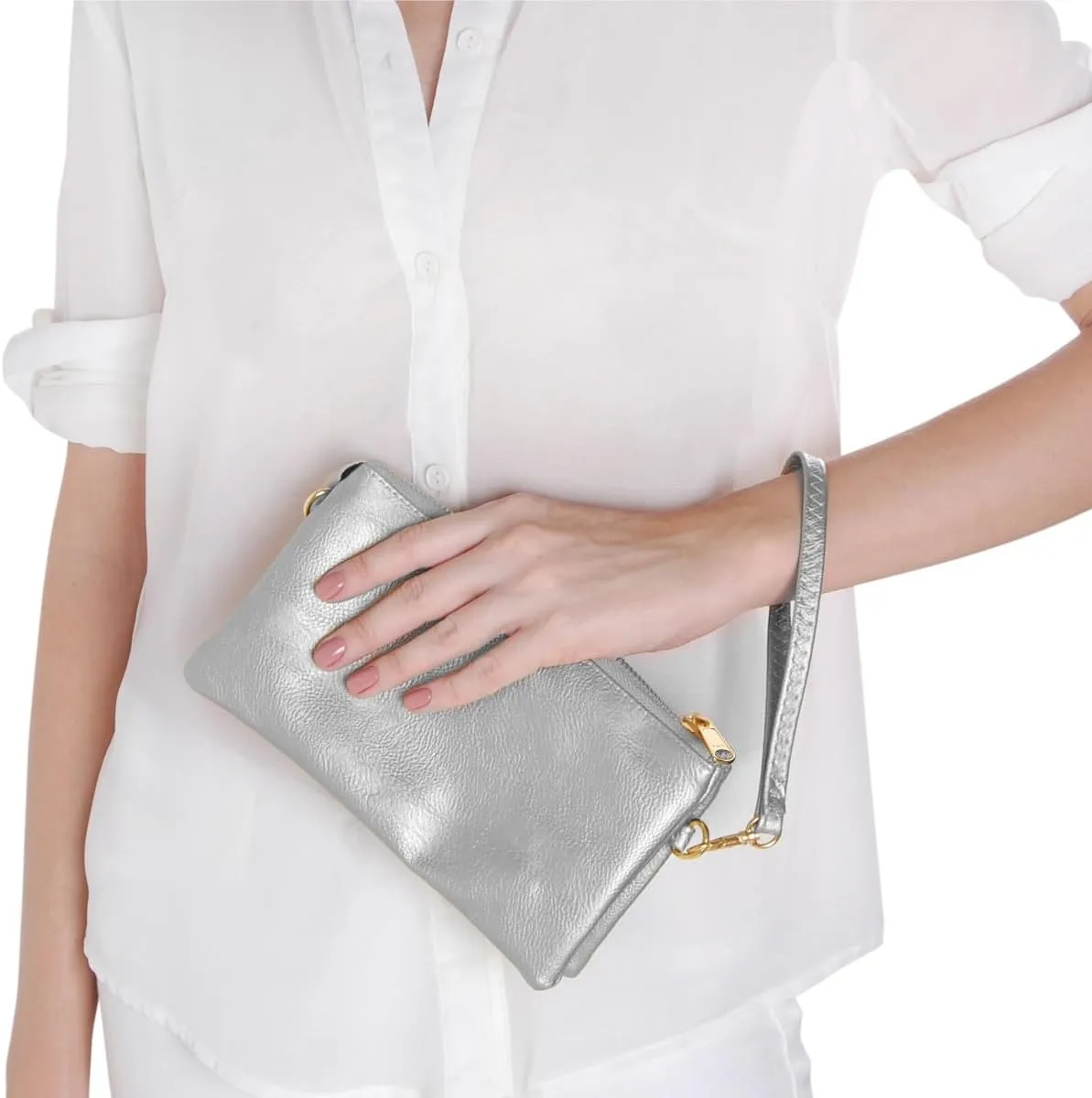 Humble Chic NY Vegan Leather Wristlet Purse for Women - Small Clutch Purse with Shoulder and Wrist Straps