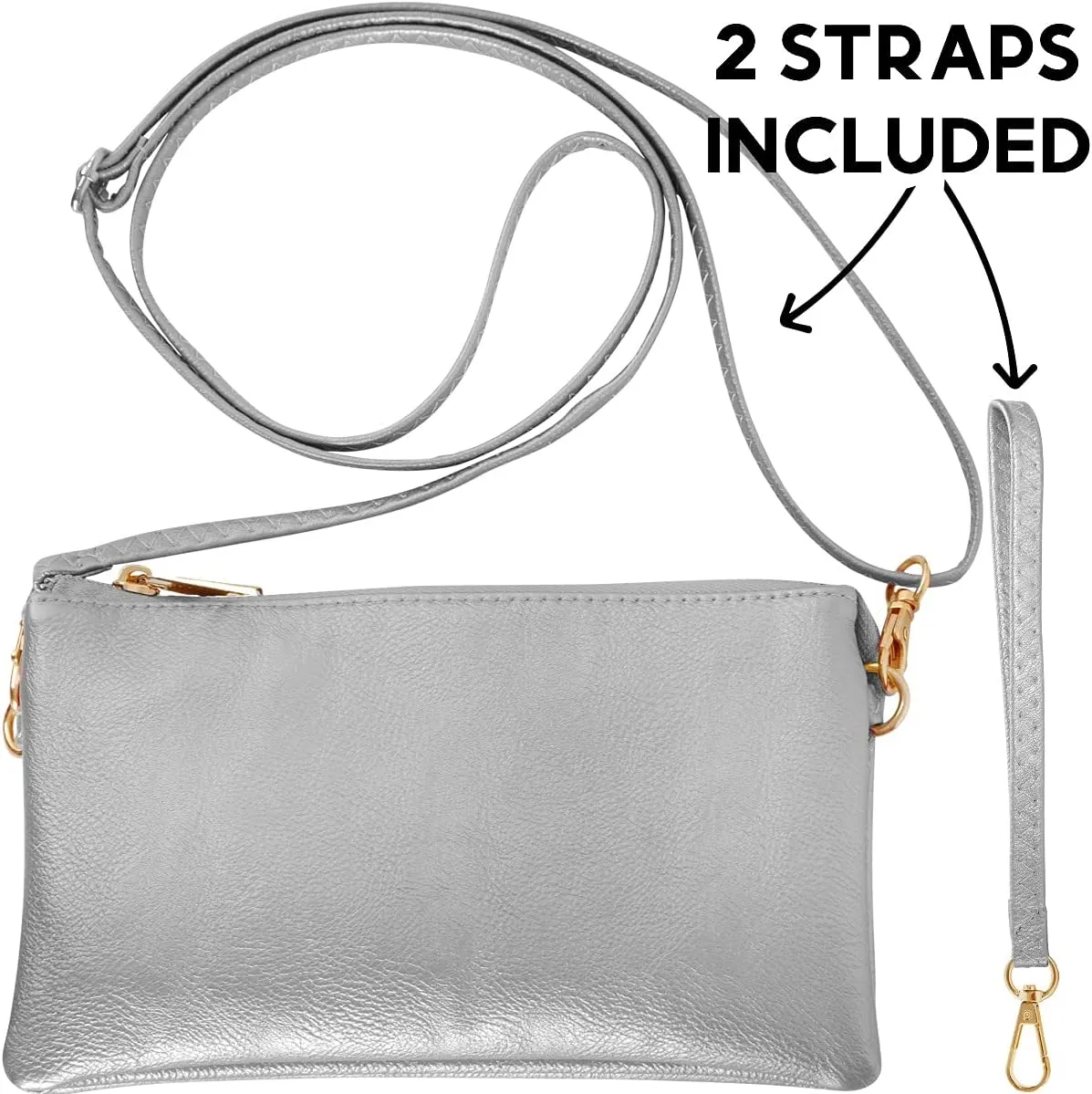 Humble Chic NY Vegan Leather Wristlet Purse for Women - Small Clutch Purse with Shoulder and Wrist Straps