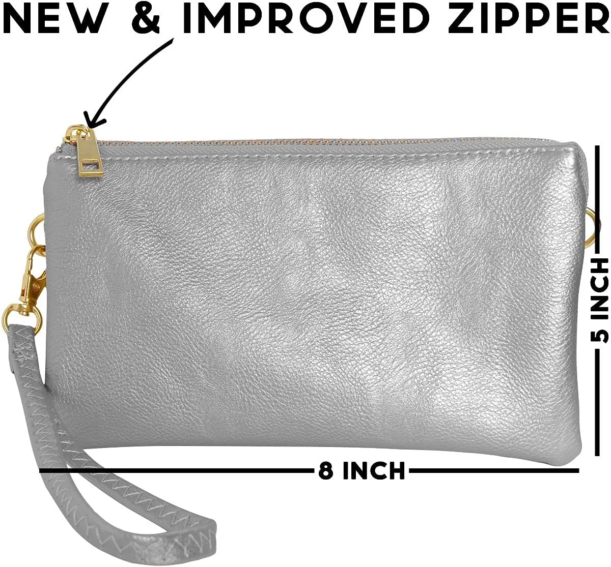Humble Chic NY Vegan Leather Wristlet Purse for Women - Small Clutch Purse with Shoulder and Wrist Straps