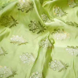 Indian Apple Green Banarasi blended Brocade Fabric by Yard Banaras Brocade Wedding Dress fabric Sewing Crafting Costumes Bridesmaid Skirt