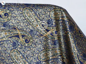 Indian Blue Brocade by the Yard Banarasi Wedding Dresses Material Sewing Lehenga Skirt Men Vests Jackets Costumes Curtain Upholstery craft