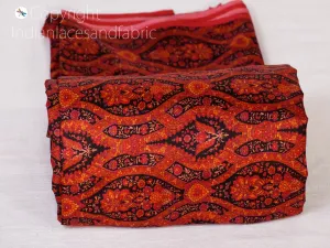 Indian Maroon Soft Pure Printed Silk Saree Fabric By The Yard Wedding Dresses Bridesmaid Party Costumes DIY Crafting Drapery Sari Sewing
