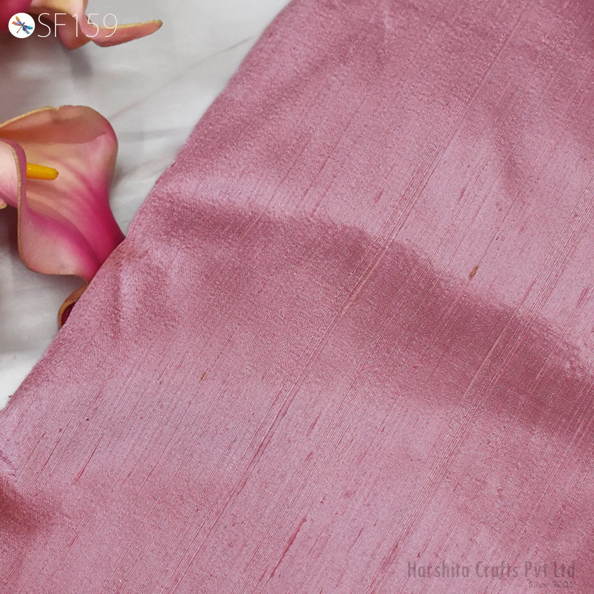 Indian Pink Pure Dupioni Plain Raw Silk Fabric by the yard Dupion Wedding Evening Dress Pillow Cushion Table Covers Crafting Sewing