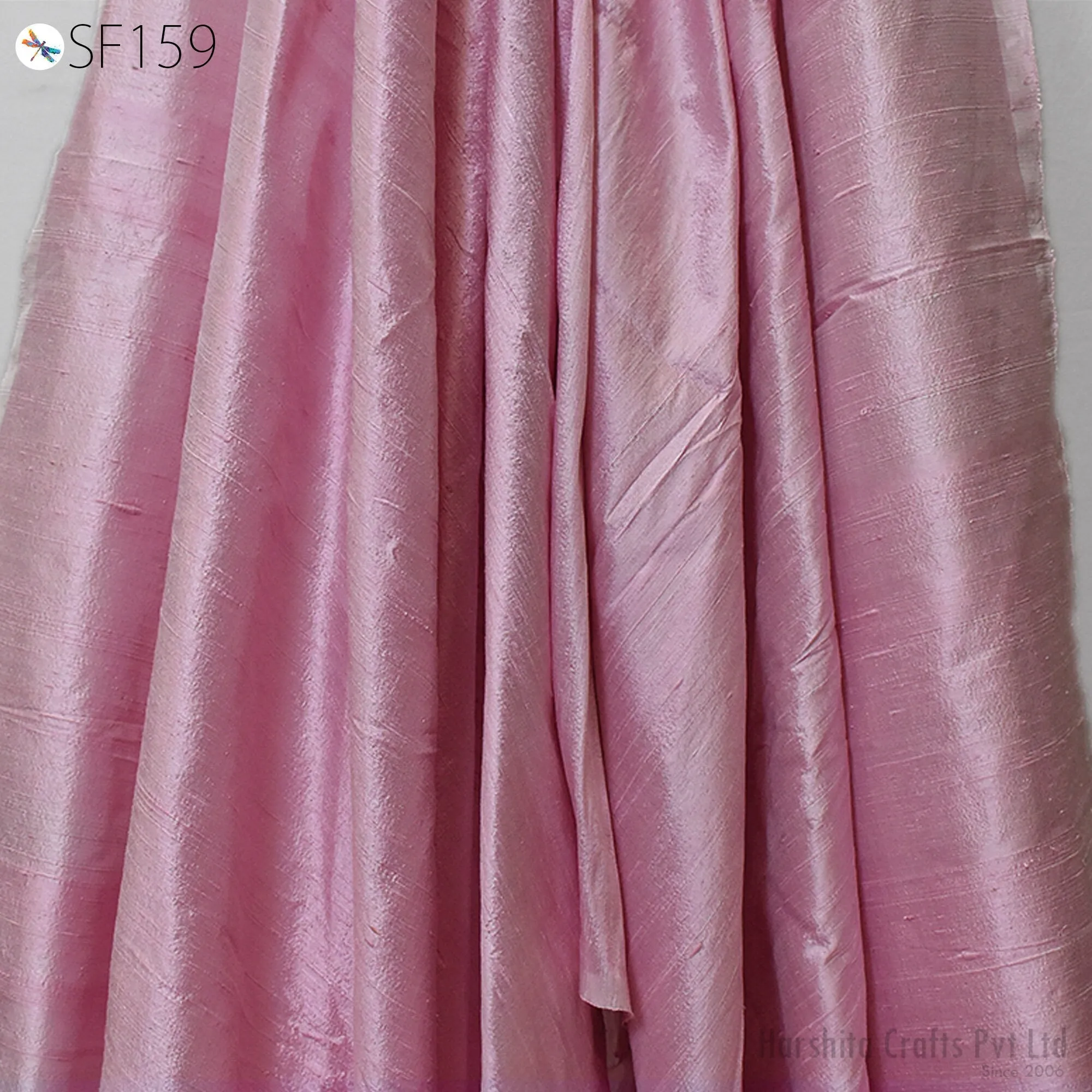 Indian Pink Pure Dupioni Plain Raw Silk Fabric by the yard Dupion Wedding Evening Dress Pillow Cushion Table Covers Crafting Sewing
