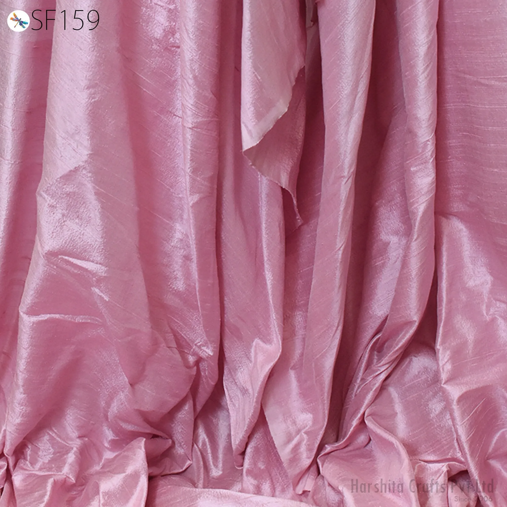 Indian Pink Pure Dupioni Plain Raw Silk Fabric by the yard Dupion Wedding Evening Dress Pillow Cushion Table Covers Crafting Sewing