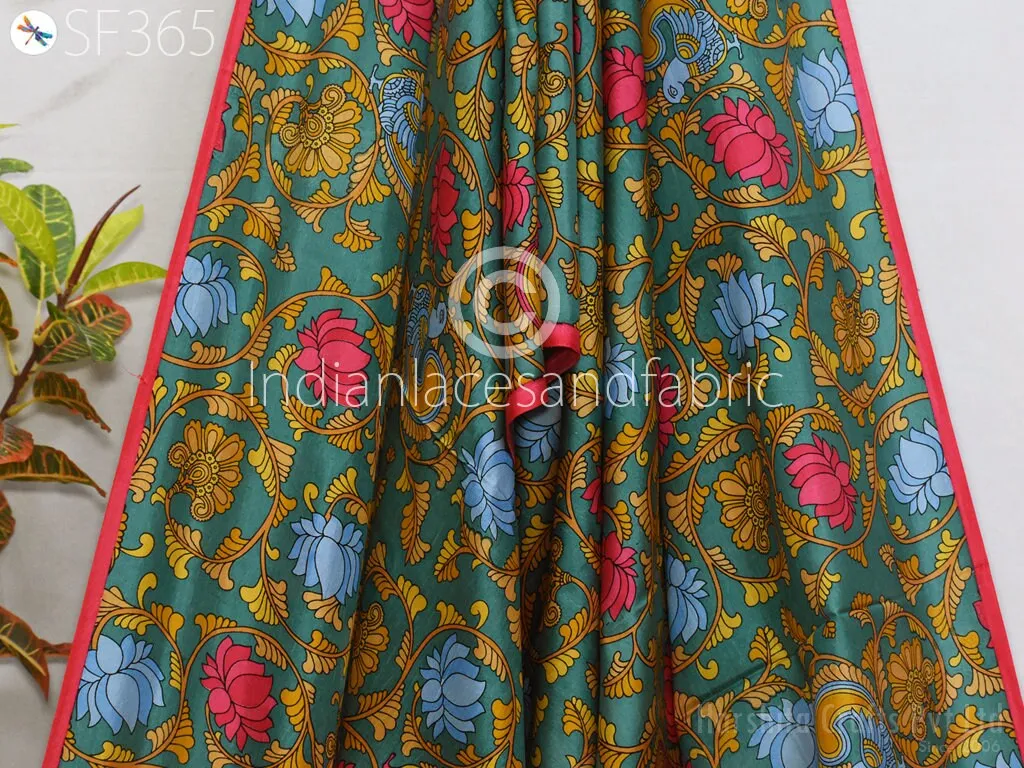 Indian Soft Pure Habotai Silk Fabric by the yard Silk Printed Wedding Dresses Bridesmaid Party Costumes Crafting Sewing Saree Dupatta Scarf