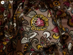 Indian Soft Pure Habotai Silk Fabric by the yard Silk Printed Wedding Dresses Bridesmaid Party Costumes Crafting Sewing Saree Dupatta Scarf