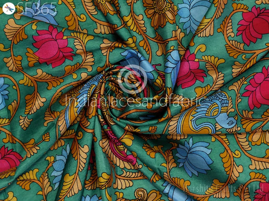 Indian Soft Pure Habotai Silk Fabric by the yard Silk Printed Wedding Dresses Bridesmaid Party Costumes Crafting Sewing Saree Dupatta Scarf