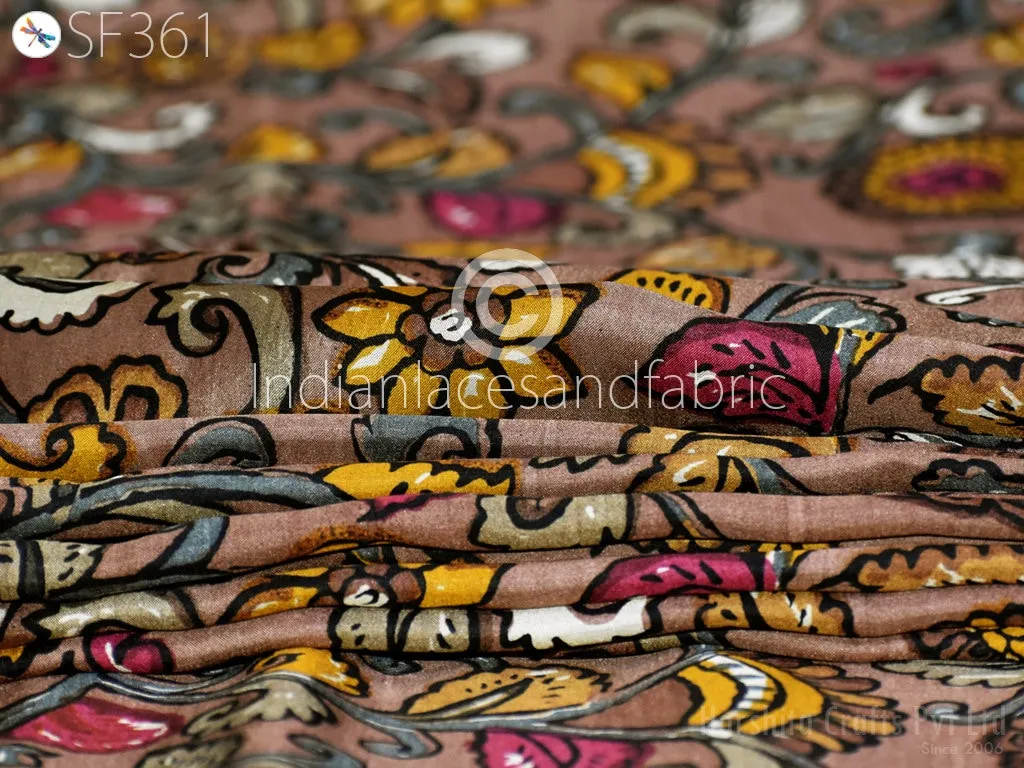 Indian Soft Pure Habotai Silk Fabric by the yard Silk Printed Wedding Dresses Bridesmaid Party Costumes Crafting Sewing Saree Dupatta Scarf