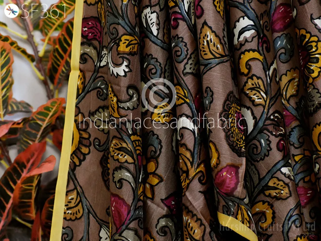 Indian Soft Pure Habotai Silk Fabric by the yard Silk Printed Wedding Dresses Bridesmaid Party Costumes Crafting Sewing Saree Dupatta Scarf