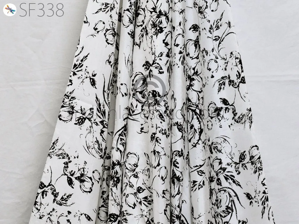 Indian Soft Pure Printed Silk Fabric by the yard Habotai Silk Wedding Dresses Bridesmaid Party Costumes Crafting Sewing Saree Dupatta Scarf
