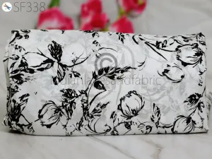 Indian Soft Pure Printed Silk Fabric by the yard Habotai Silk Wedding Dresses Bridesmaid Party Costumes Crafting Sewing Saree Dupatta Scarf