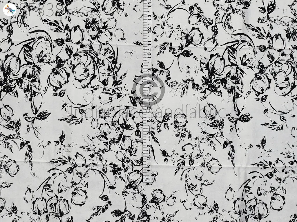 Indian Soft Pure Printed Silk Fabric by the yard Habotai Silk Wedding Dresses Bridesmaid Party Costumes Crafting Sewing Saree Dupatta Scarf