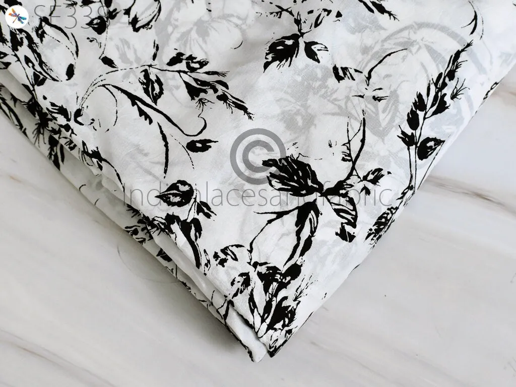 Indian Soft Pure Printed Silk Fabric by the yard Habotai Silk Wedding Dresses Bridesmaid Party Costumes Crafting Sewing Saree Dupatta Scarf