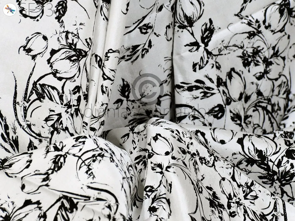 Indian Soft Pure Printed Silk Fabric by the yard Habotai Silk Wedding Dresses Bridesmaid Party Costumes Crafting Sewing Saree Dupatta Scarf