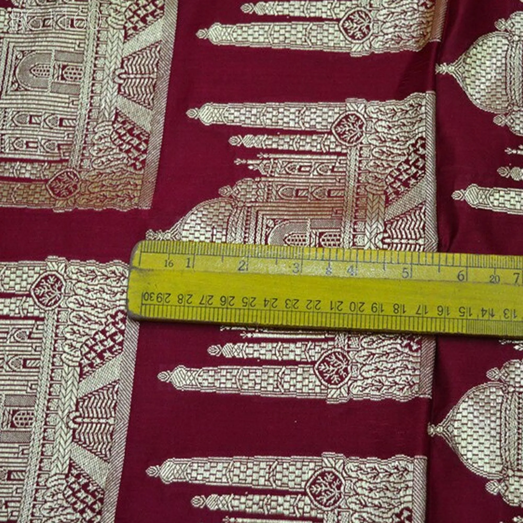 Indian Wedding Dresses making Maroon blended Silk Brocade by the Yard Fabric Banarasi Brocade Lengha blouses Banaras Silk Fabric crafting