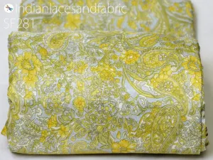 Indian Yellow Soft Pure Printed Silk Saree Fabric By The Yard Wedding Dresses Bridesmaid Party Costumes DIY Crafting Drapery Sari Sewing