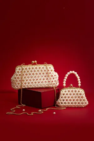 INEZ OFF-WHITE VINTAGE PURSE (SET OF 2)