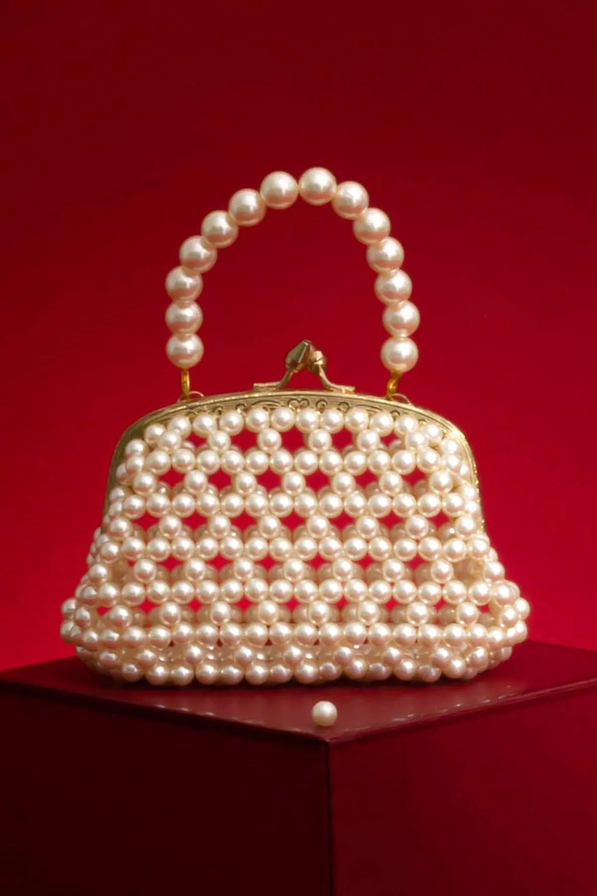 INEZ OFF-WHITE VINTAGE PURSE (SET OF 2)