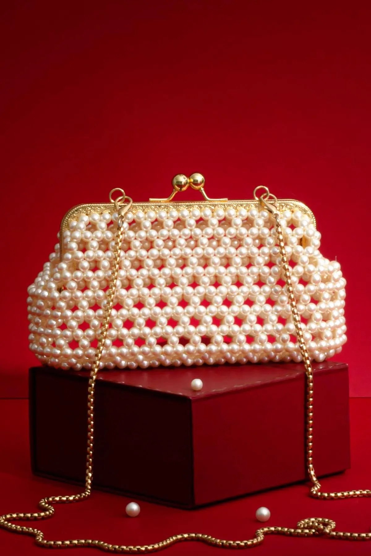 INEZ OFF-WHITE VINTAGE PURSE (SET OF 2)