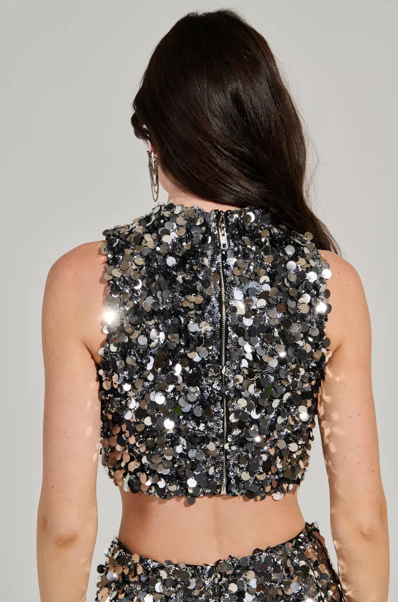 INVITE ONLY SEQUIN CROP TOP