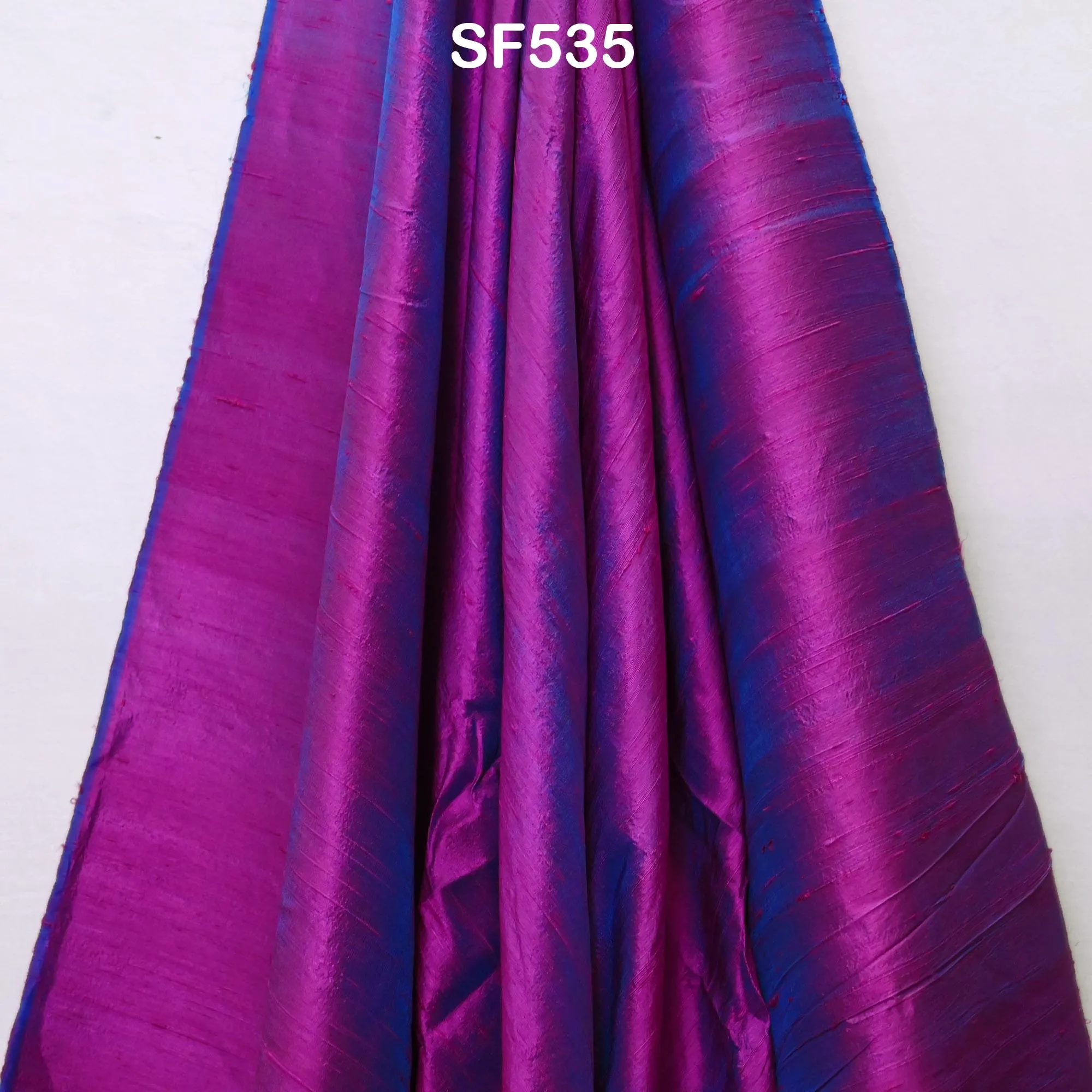 Iridescent Blue Magenta Pure Dupioni Fabric Yardage Wedding Bridesmaid Dresses Indian Raw Silk Dupion Crafting Sewing Upholstery Drapery