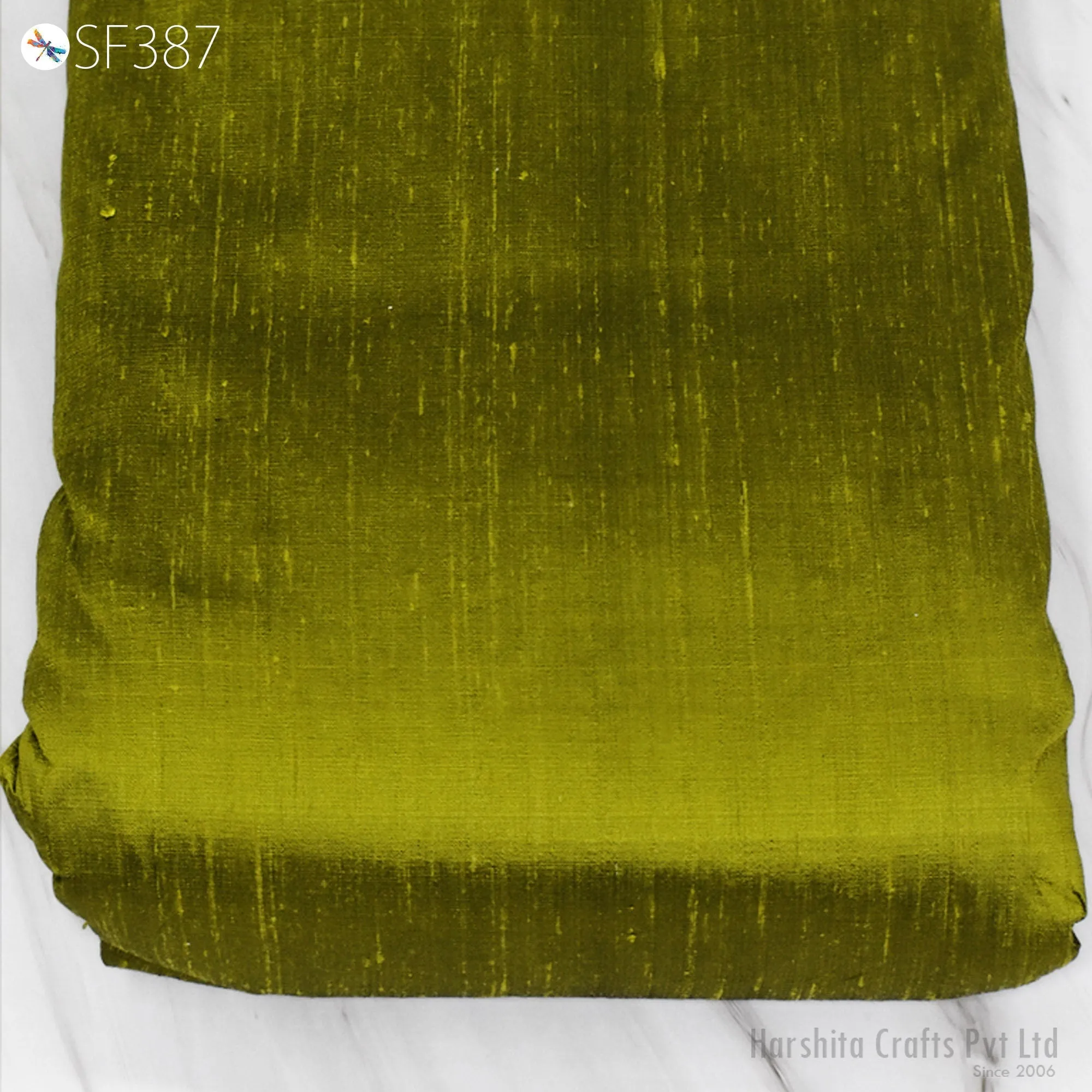 Iridescent Green Black Pure Dupioni Fabric Yardage Indian Shantung Raw Silk Dupion Wedding Bridal Dresses Crafting Sewing Upholstery Drapery