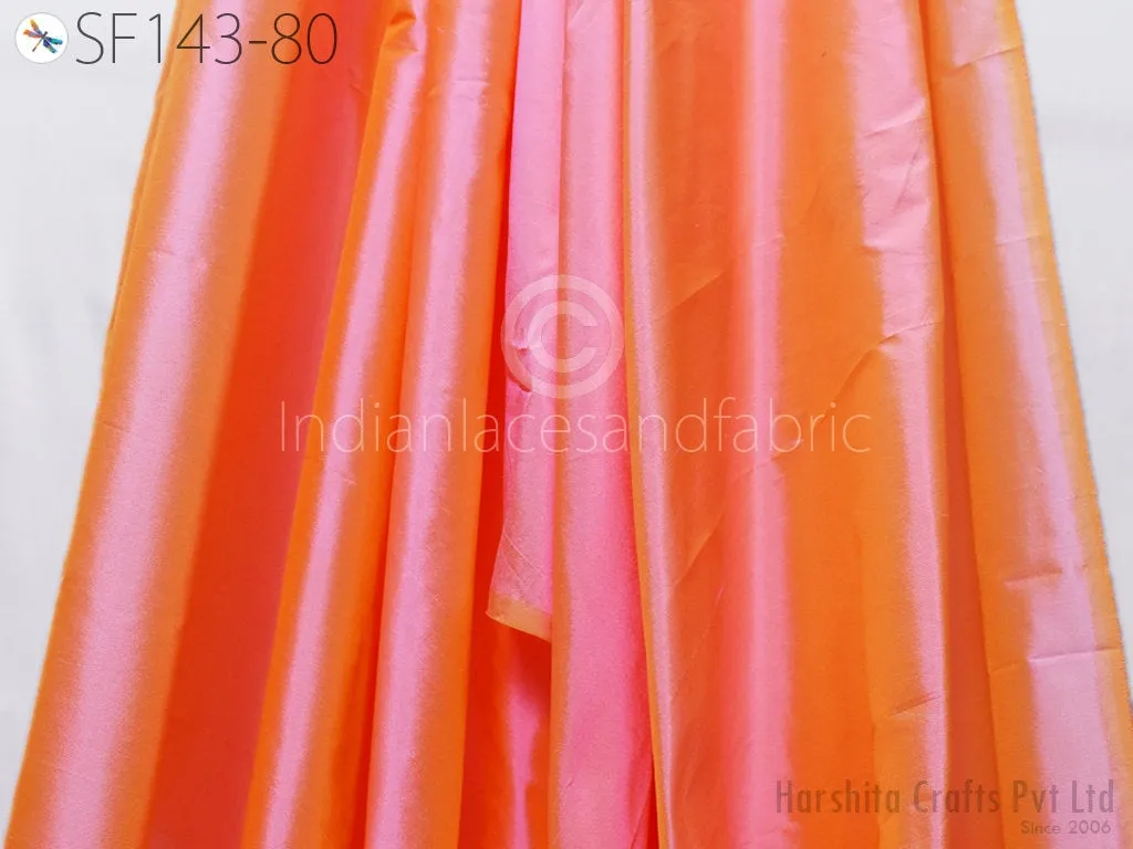 Iridescent Indian Pure Silk Fabric by the yard Soft Silk Curtains Home Decor Drapery Scarf Costume Apparel Wedding Evening Dresses Kaftans