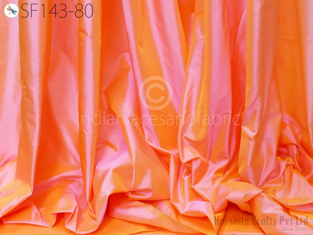 Iridescent Indian Pure Silk Fabric by the yard Soft Silk Curtains Home Decor Drapery Scarf Costume Apparel Wedding Evening Dresses Kaftans