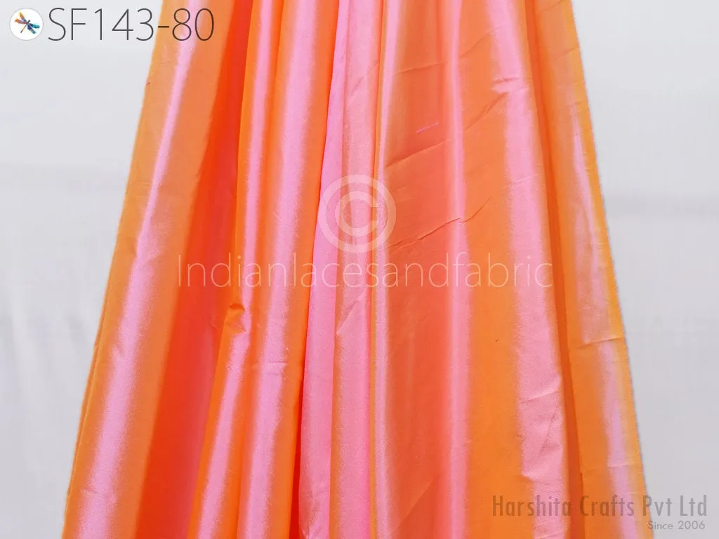 Iridescent Indian Pure Silk Fabric by the yard Soft Silk Curtains Home Decor Drapery Scarf Costume Apparel Wedding Evening Dresses Kaftans
