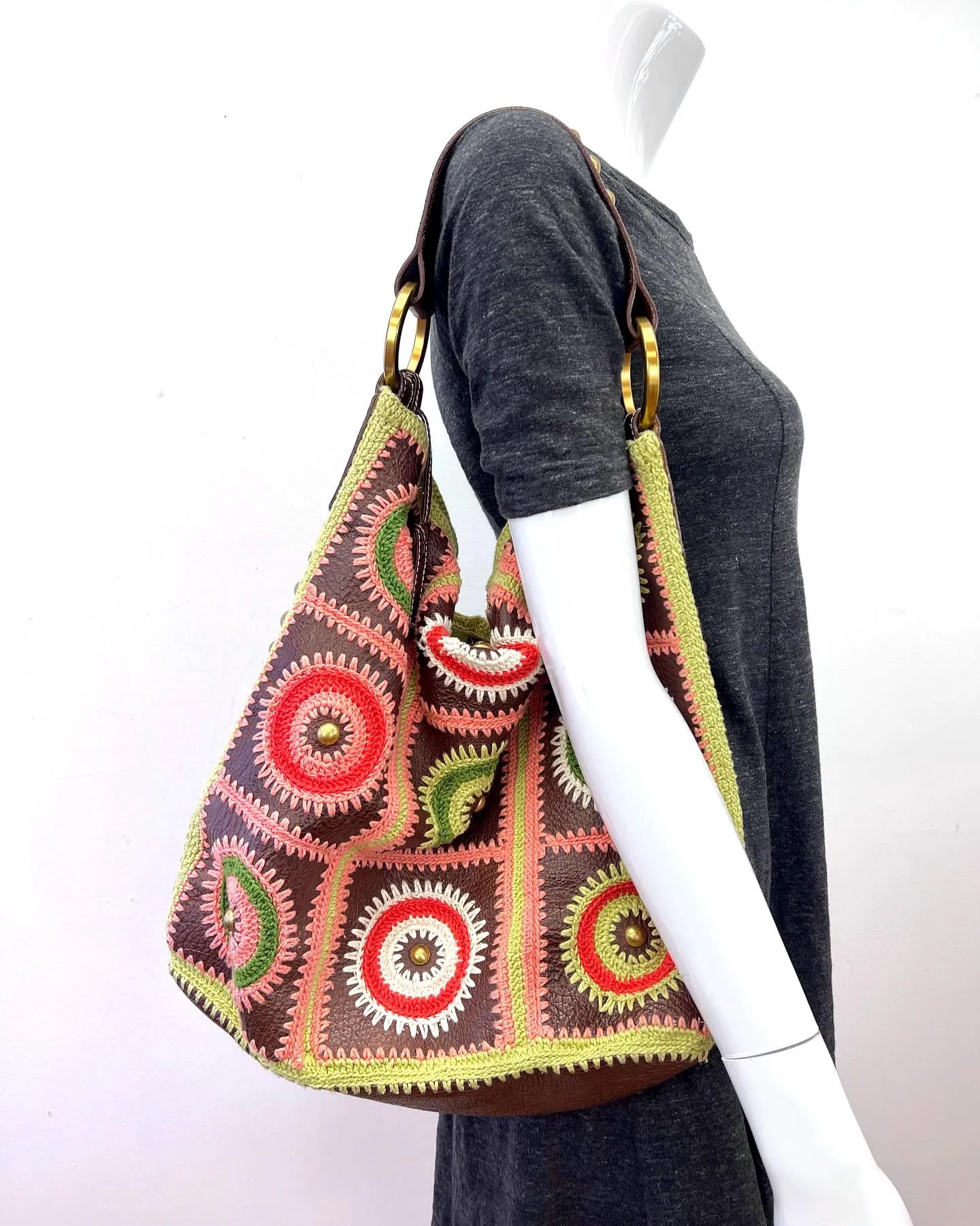 ISABELLA FIORE MULTICOLR EMBROIDERD HANDBAG