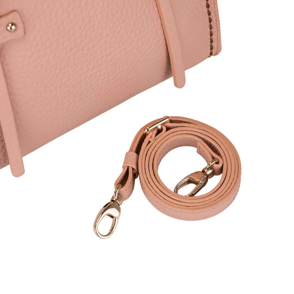 Italian Bovine Leather Powder Pink Tote Bag