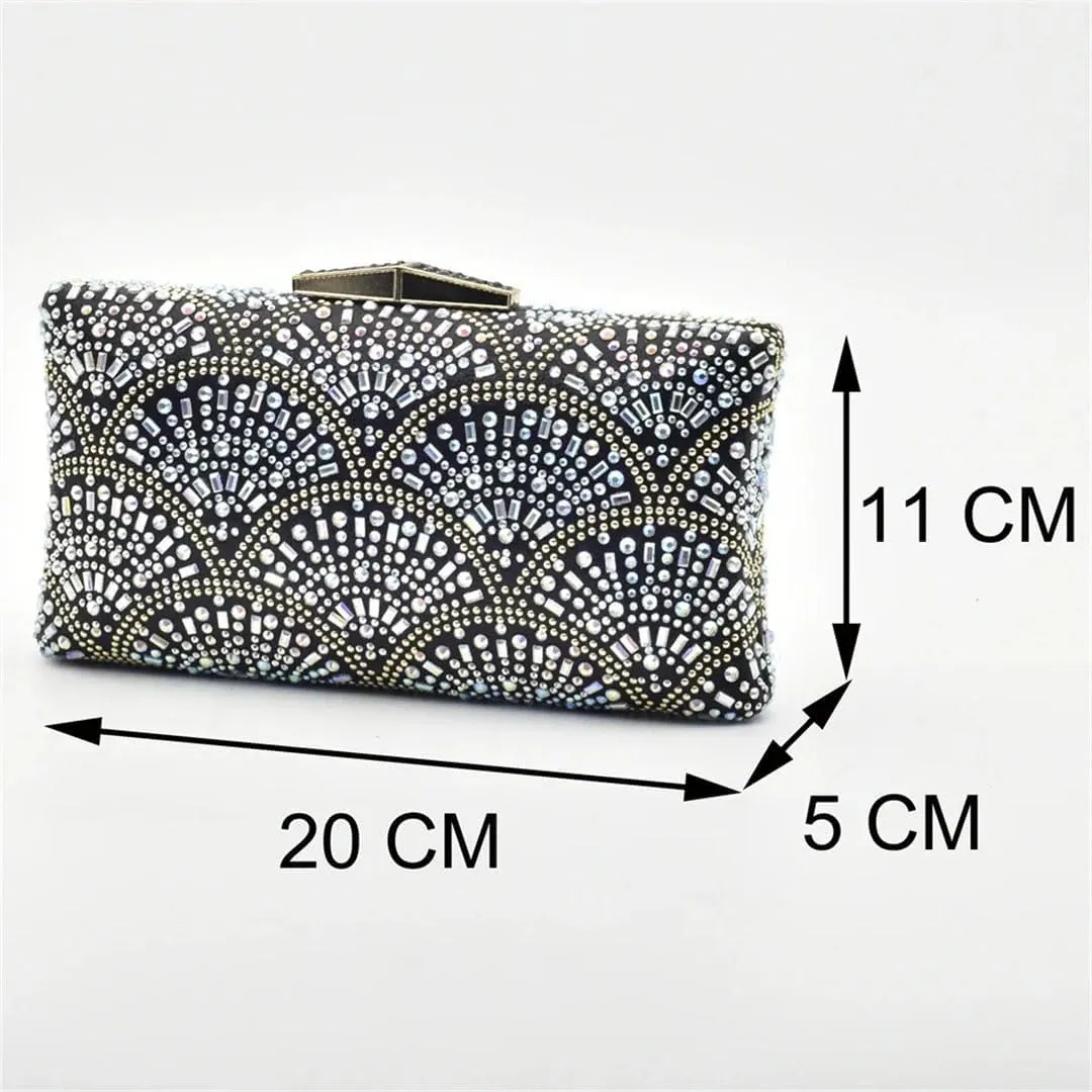 Italian-Made Crystal Wedding Shoes Bag Set for African Brides Rhinestone Banquet Heels
