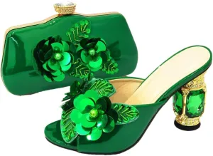 Italian Sparkling Crystal Bridal Shoes with Coordinating Evening Bag African Wedding Party Luxury Heel Set