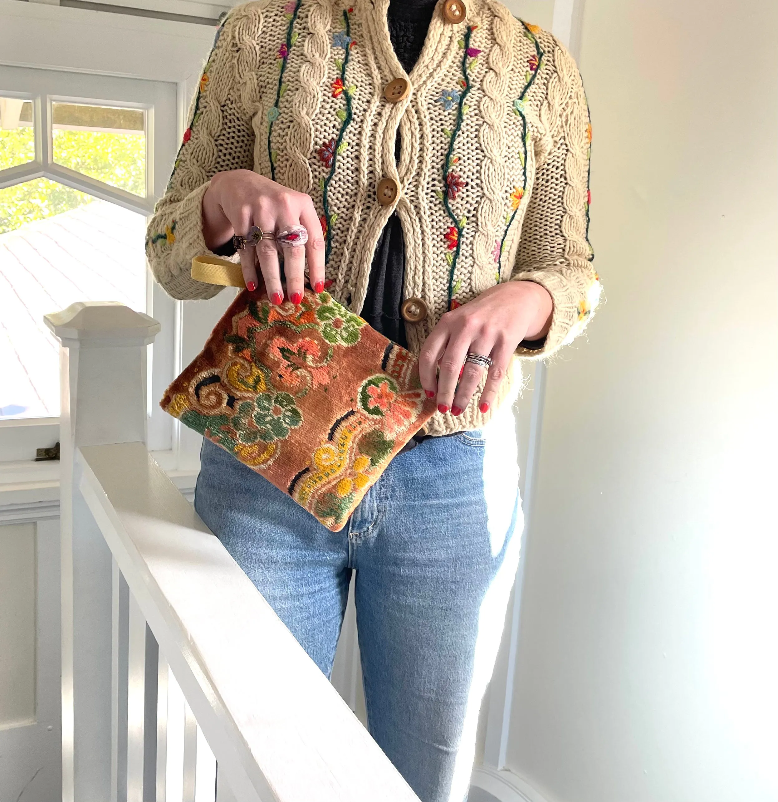 Italian velvet clutch