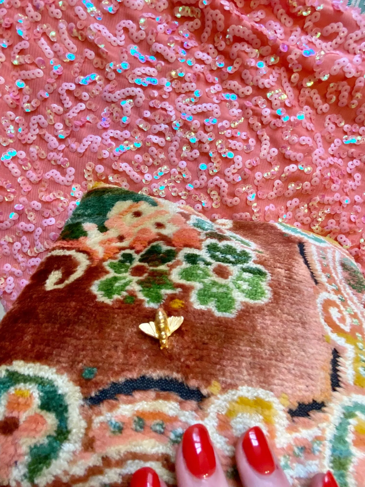 Italian velvet clutch