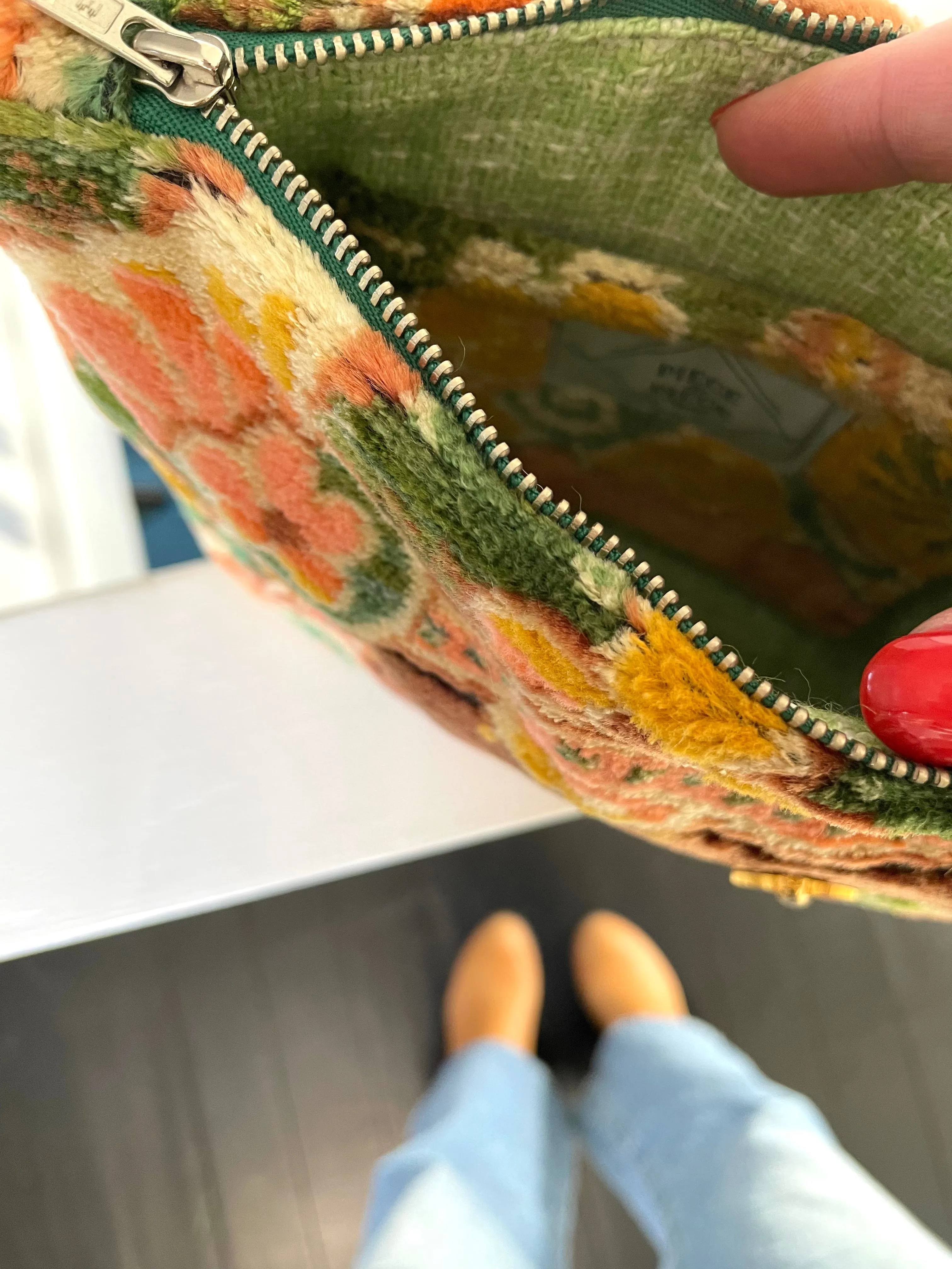 Italian velvet clutch
