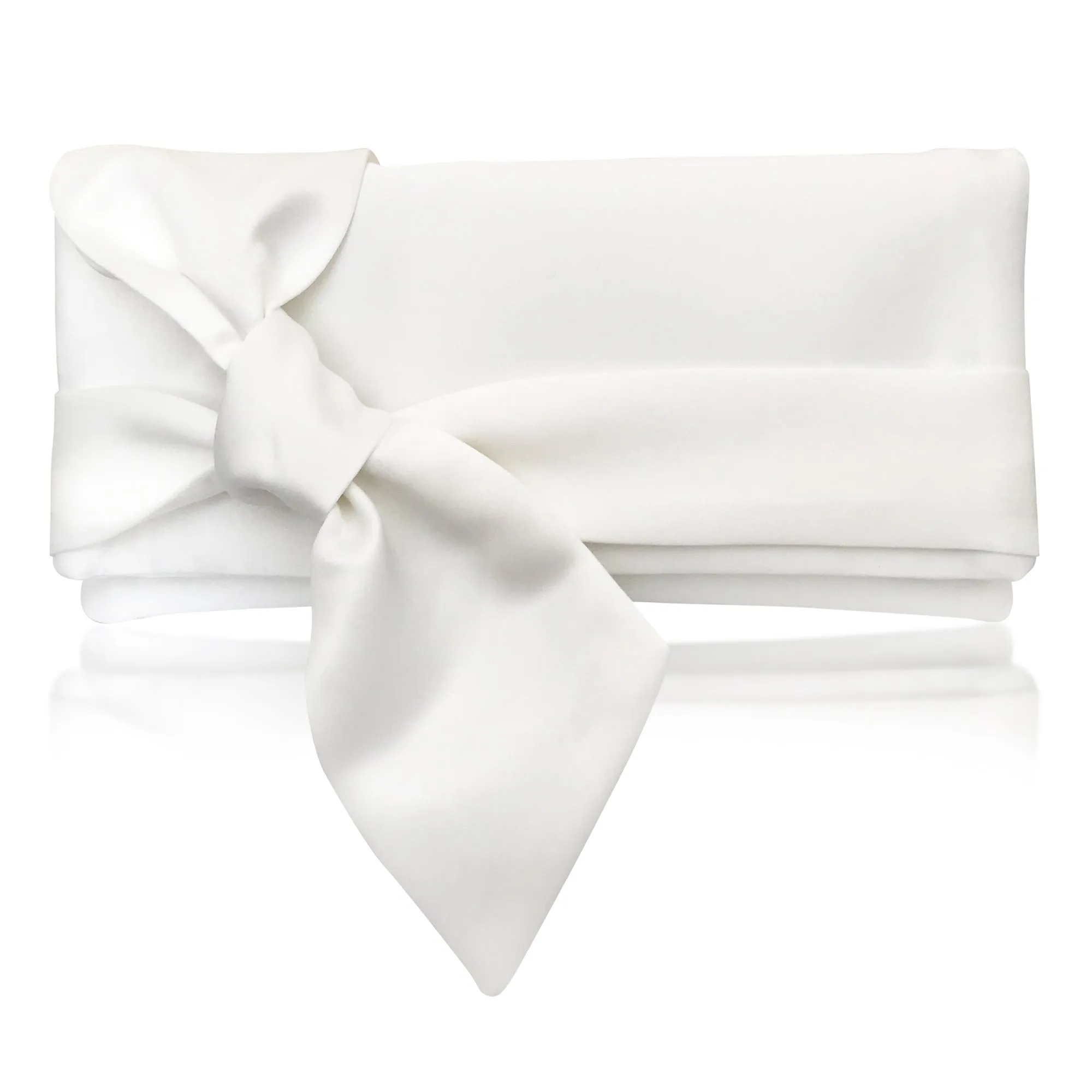 Ivory satin bridal clutch handbag PIPER