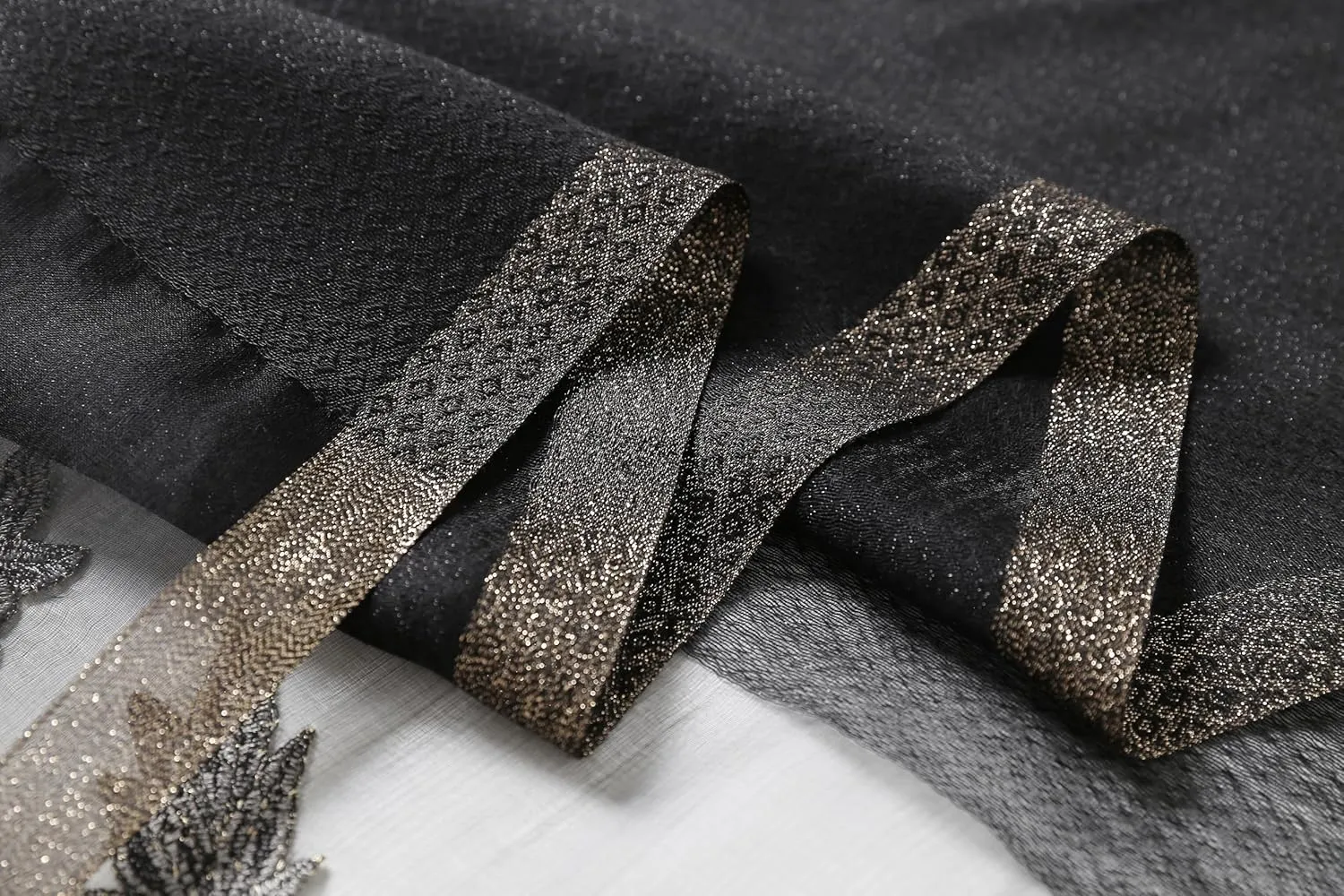 Jeelow Elegant Silk Wool Blend Scarf Shawl Wrap Lightweight Sheer for Women Embroidered Floral for Weddings Parties