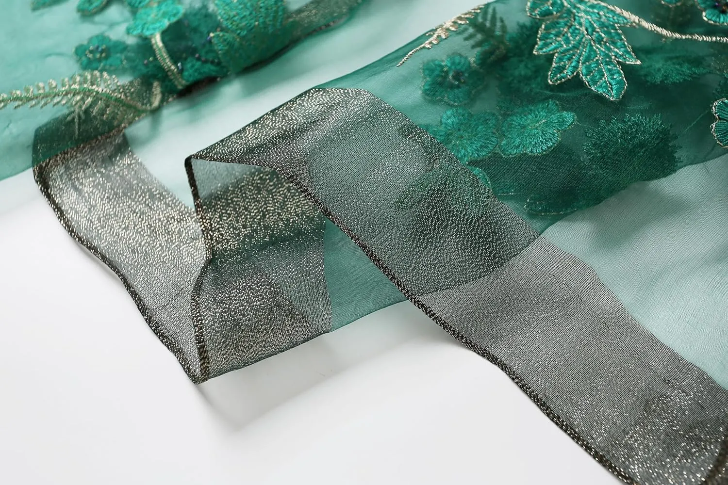 Jeelow Fashion Lightweight Light Silk Wool Scarf Shawl Wrap For Women Floral Embroidery