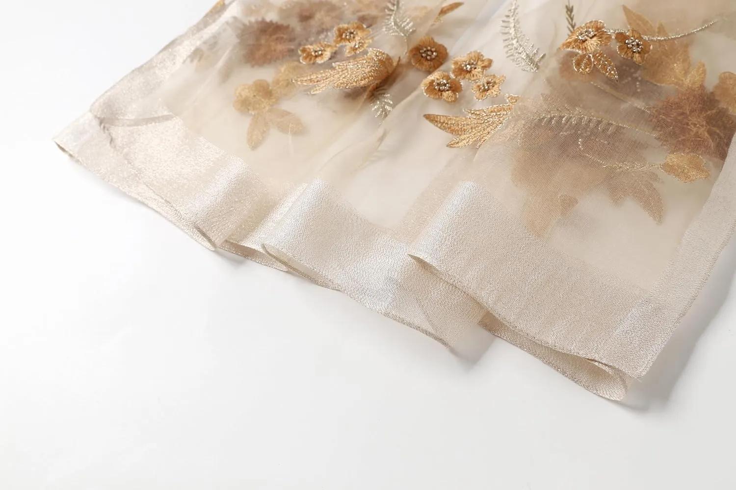 Jeelow Fashion Lightweight Light Silk Wool Scarf Shawl Wrap For Women Floral Embroidery
