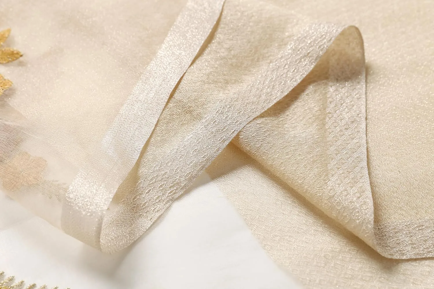 Jeelow Fashion Lightweight Light Silk Wool Scarf Shawl Wrap For Women Floral Embroidery